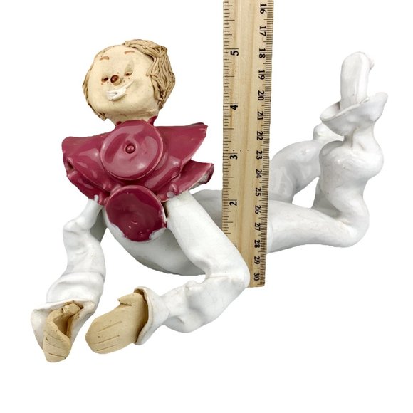 Vtg Studio Art Pottery Clown Sculpture Figurine Whimsical Artist Signed OOAK - Picture 12 of 16